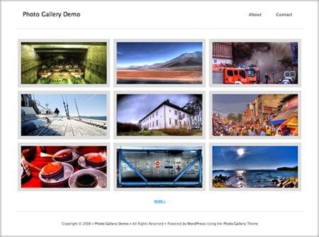 white photo gallery web template